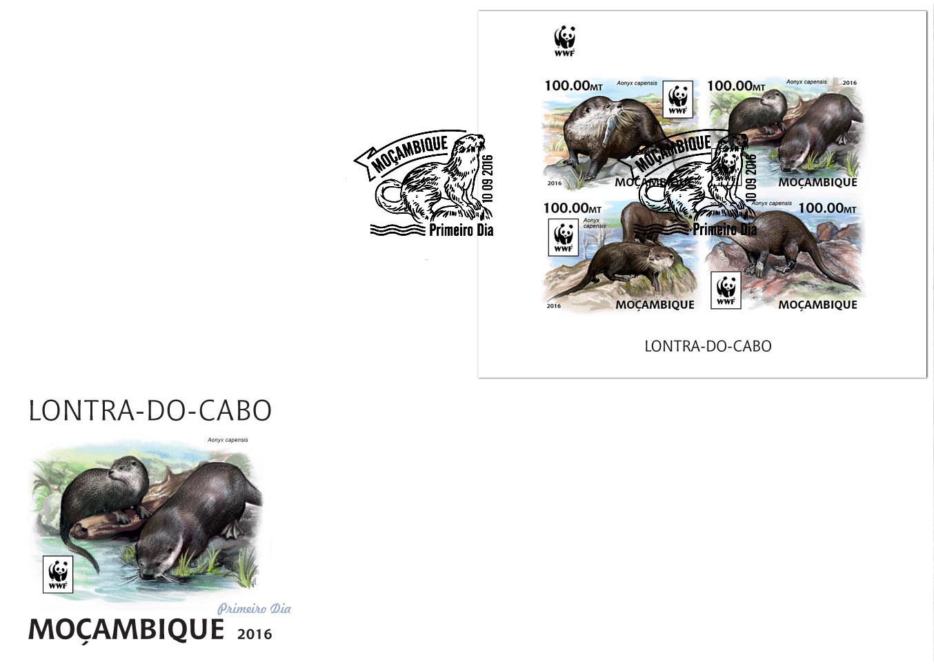 WWF – Otter (FDC imperf.) - Issue of Mozambique postage Stamps