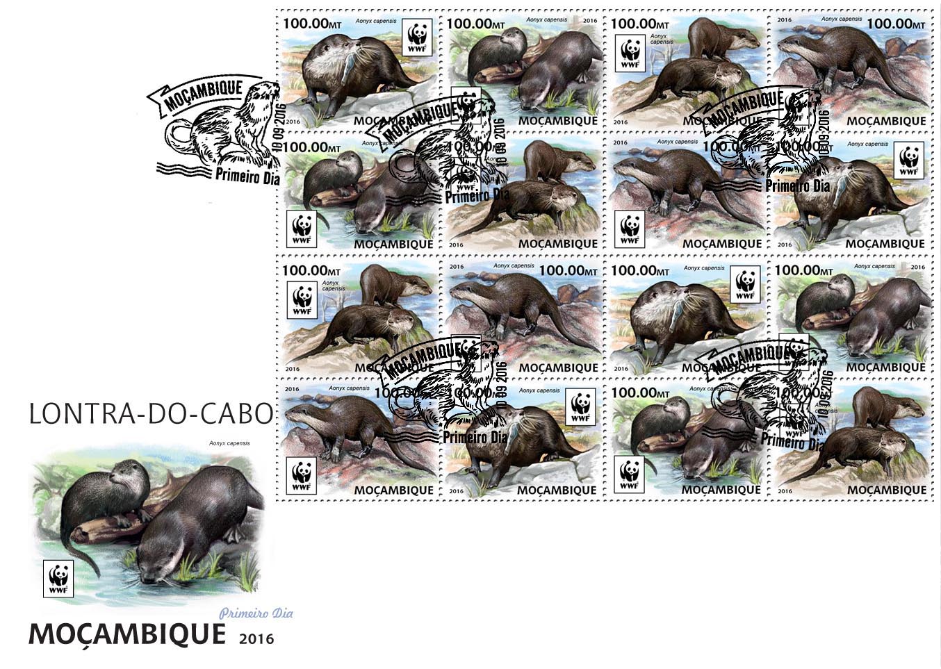 WWF – Otter (FDC) - Issue of Mozambique postage Stamps