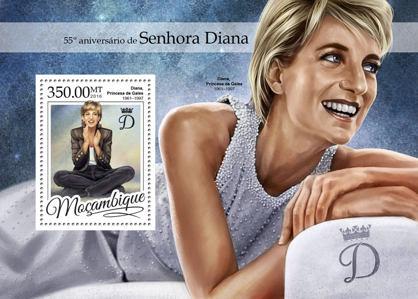Lady Diana - Issue of Mozambique postage Stamps