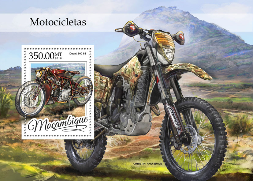 Motorcycles - Issue of Mozambique postage Stamps