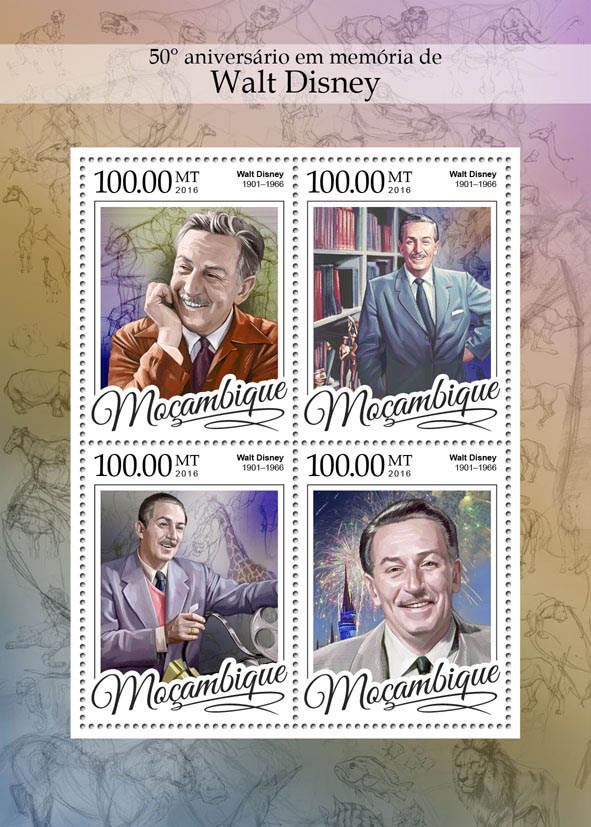 Walt Disney - Issue of Mozambique postage Stamps