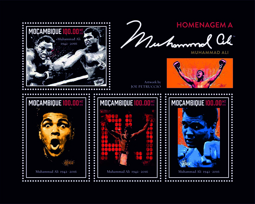 Muhammad Ali - Issue of Mozambique postage Stamps