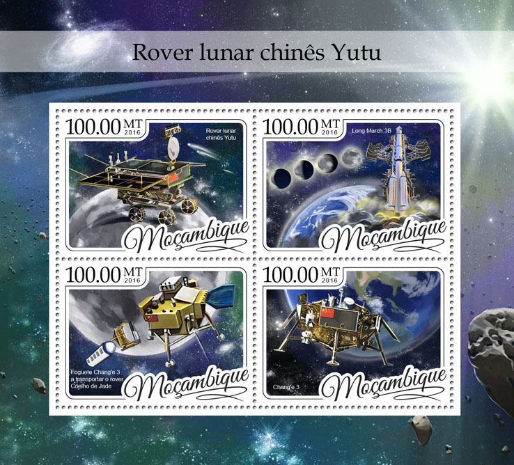 China’s Yutu Moon Rover - Issue of Mozambique postage Stamps