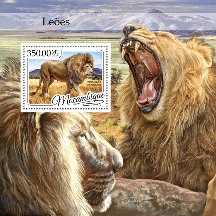 Lions - Issue of Mozambique postage Stamps