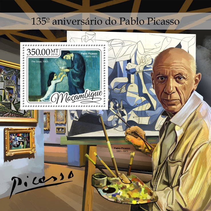 Pablo Picasso - Issue of Mozambique postage Stamps