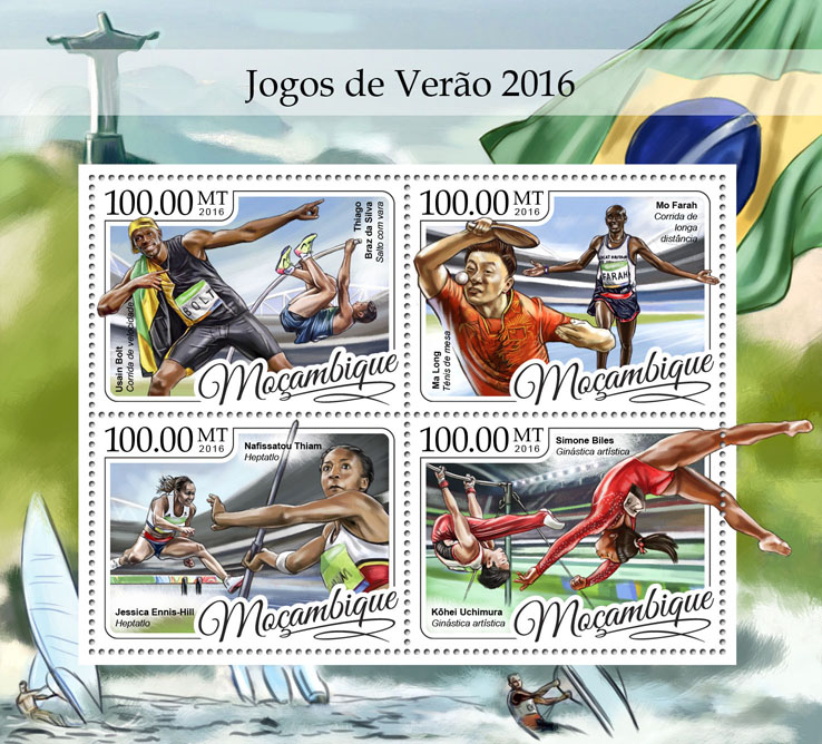 Summer Games 2016 - Issue of Mozambique postage Stamps