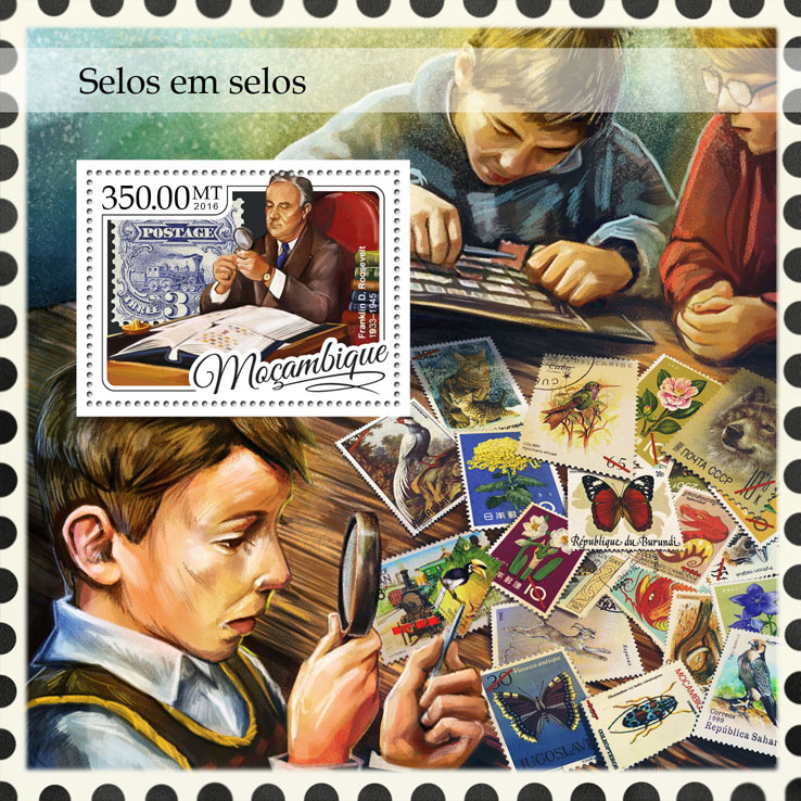 Stamps on stamps - Issue of Mozambique postage Stamps