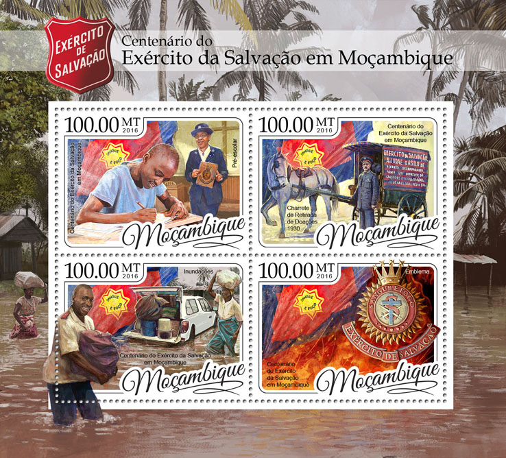 Salvation army - Issue of Mozambique postage Stamps