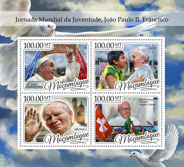 World Youth days - Issue of Mozambique postage Stamps