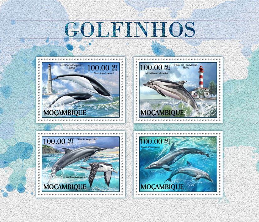 Dolphins - Issue of Mozambique postage Stamps