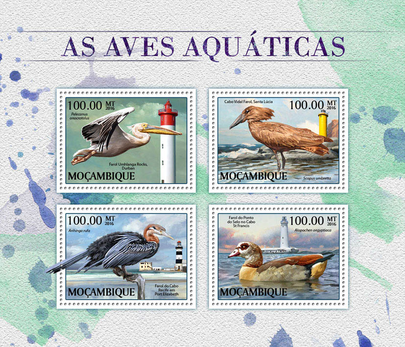 Water birds - Issue of Mozambique postage Stamps