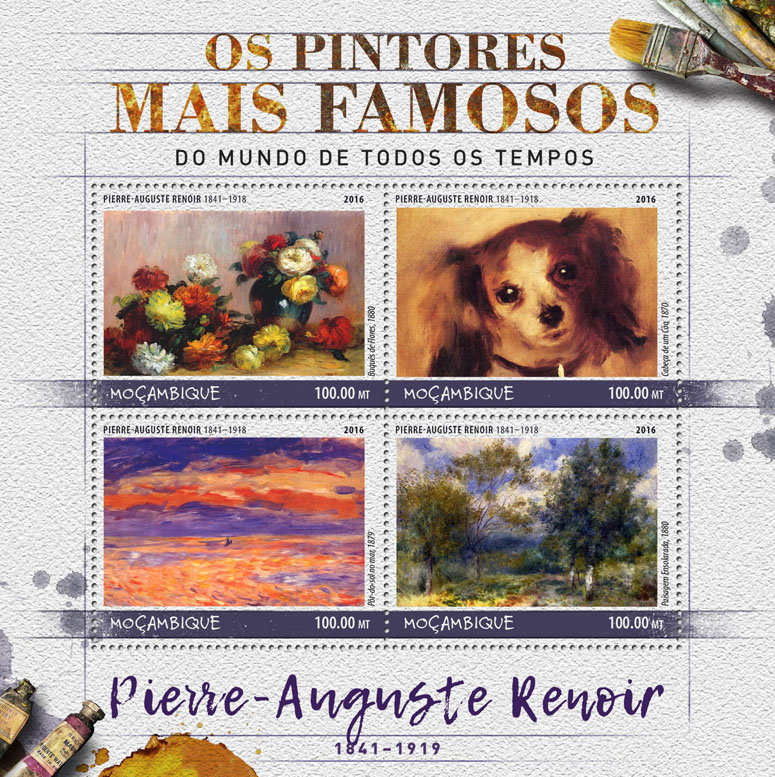 Pierre-Auguste Renoir - Issue of Mozambique postage Stamps