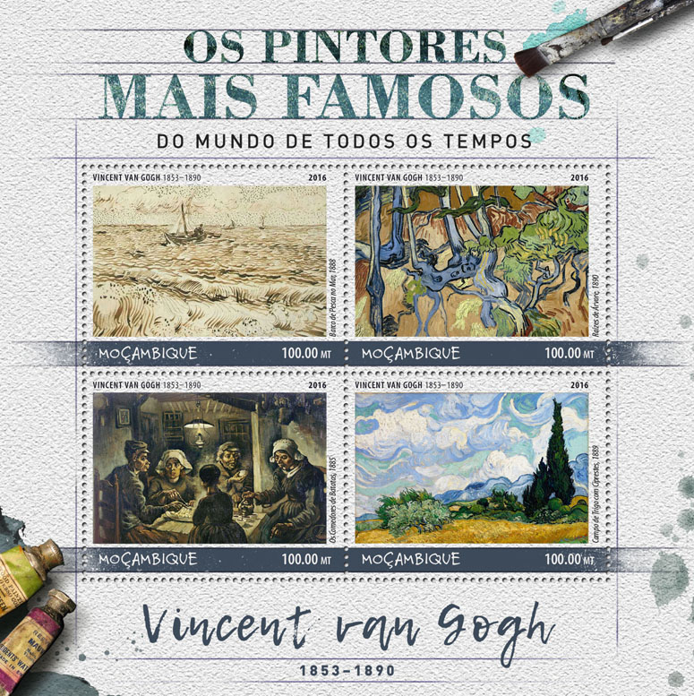 Vincent van Gogh - Issue of Mozambique postage Stamps