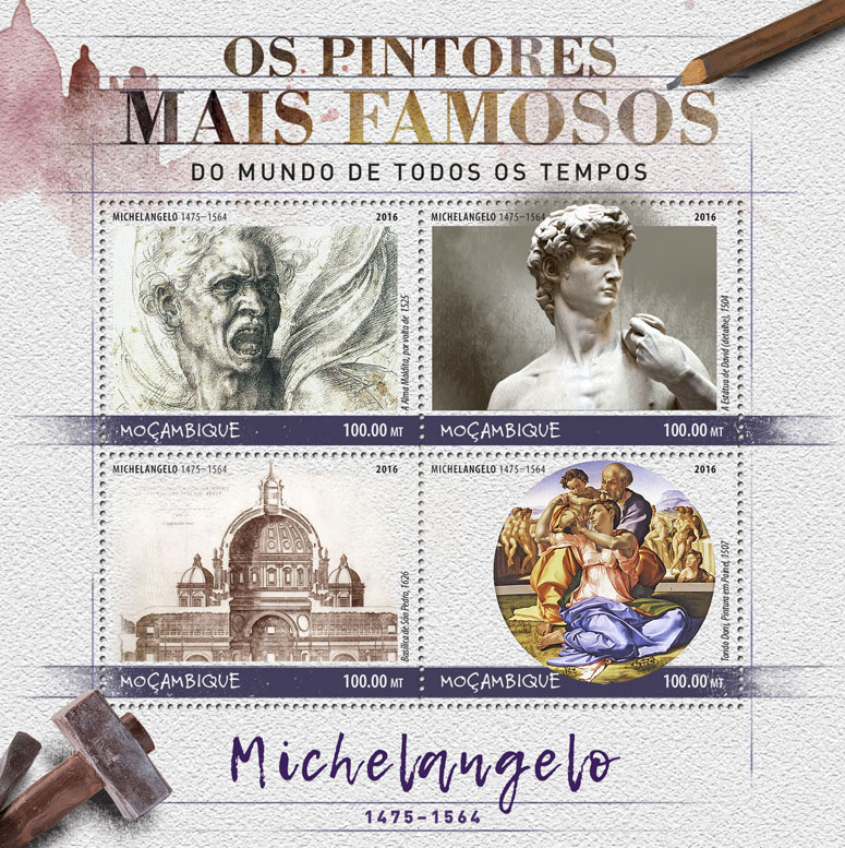 Michelangelo - Issue of Mozambique postage Stamps