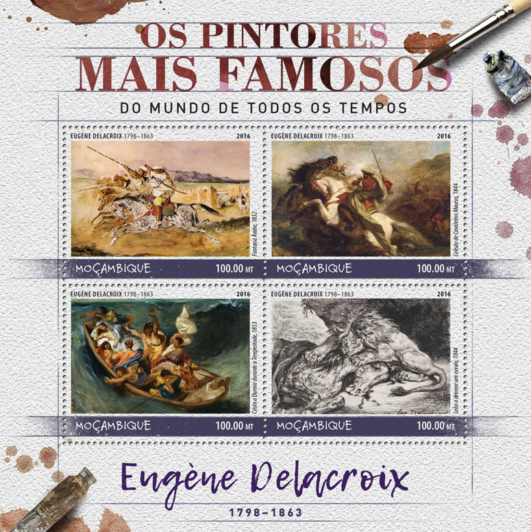 Eugene Delacroix - Issue of Mozambique postage Stamps