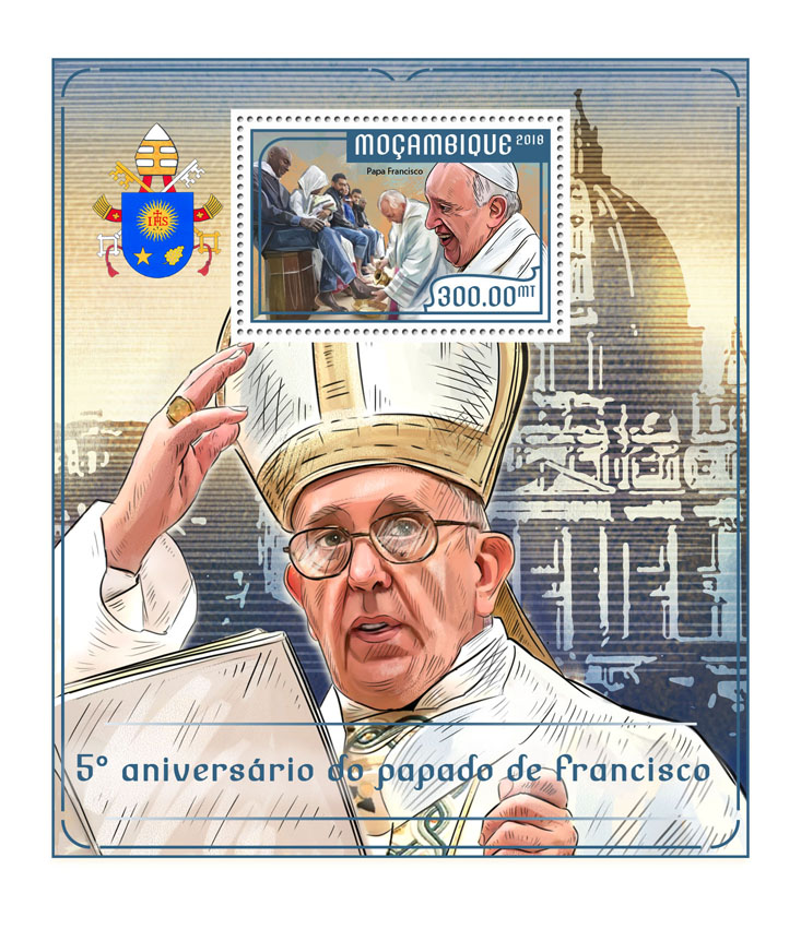 Pope Francis - Issue of Mozambique postage Stamps