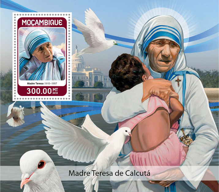 Mother Teresa - Issue of Mozambique postage Stamps