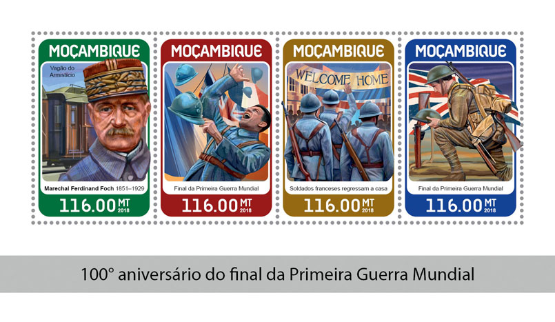 World War I - Issue of Mozambique postage Stamps