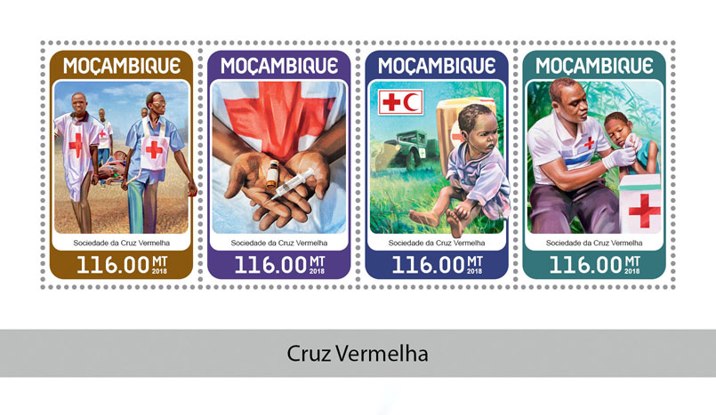 Red cross - Issue of Mozambique postage Stamps