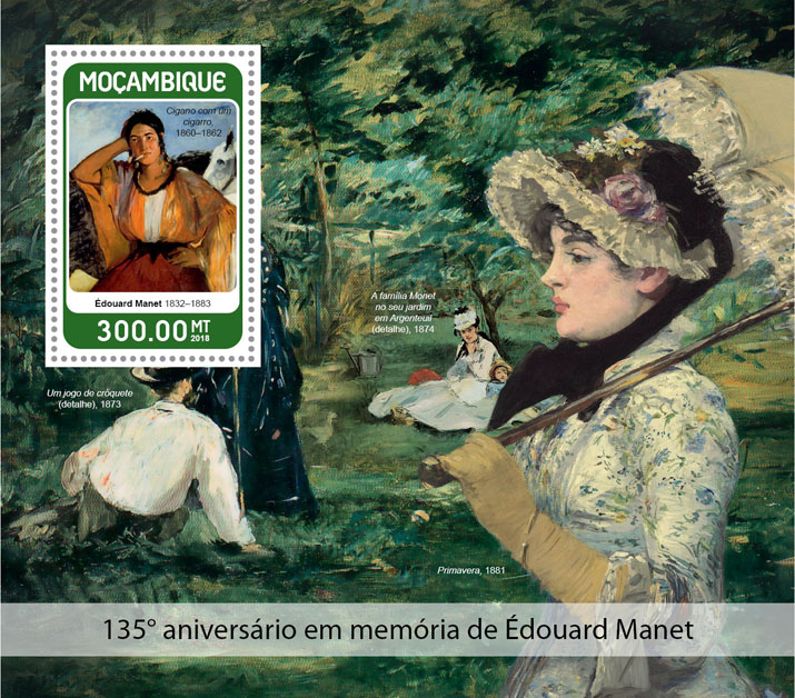 Édouard Manet - Issue of Mozambique postage Stamps