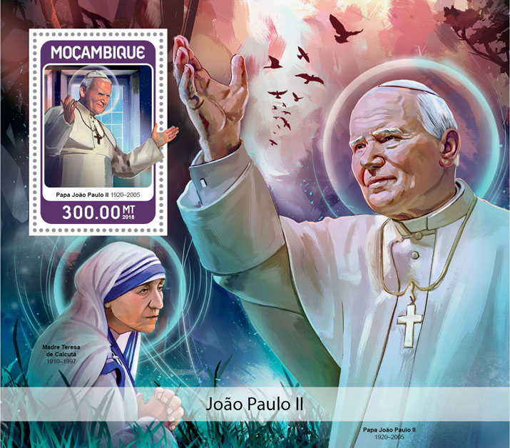 John Paul II - Issue of Mozambique postage Stamps