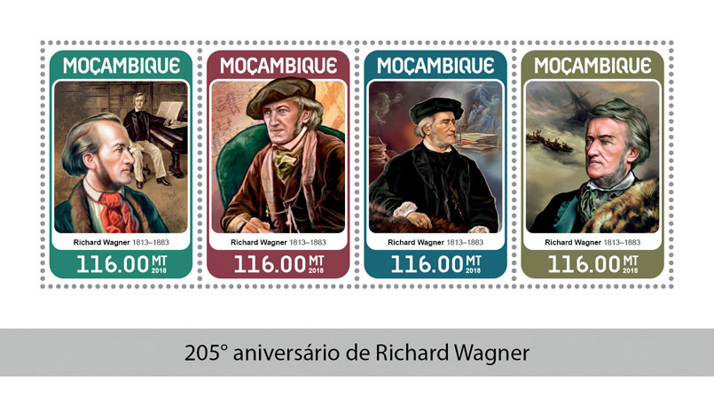 Richard Wagner - Issue of Mozambique postage Stamps