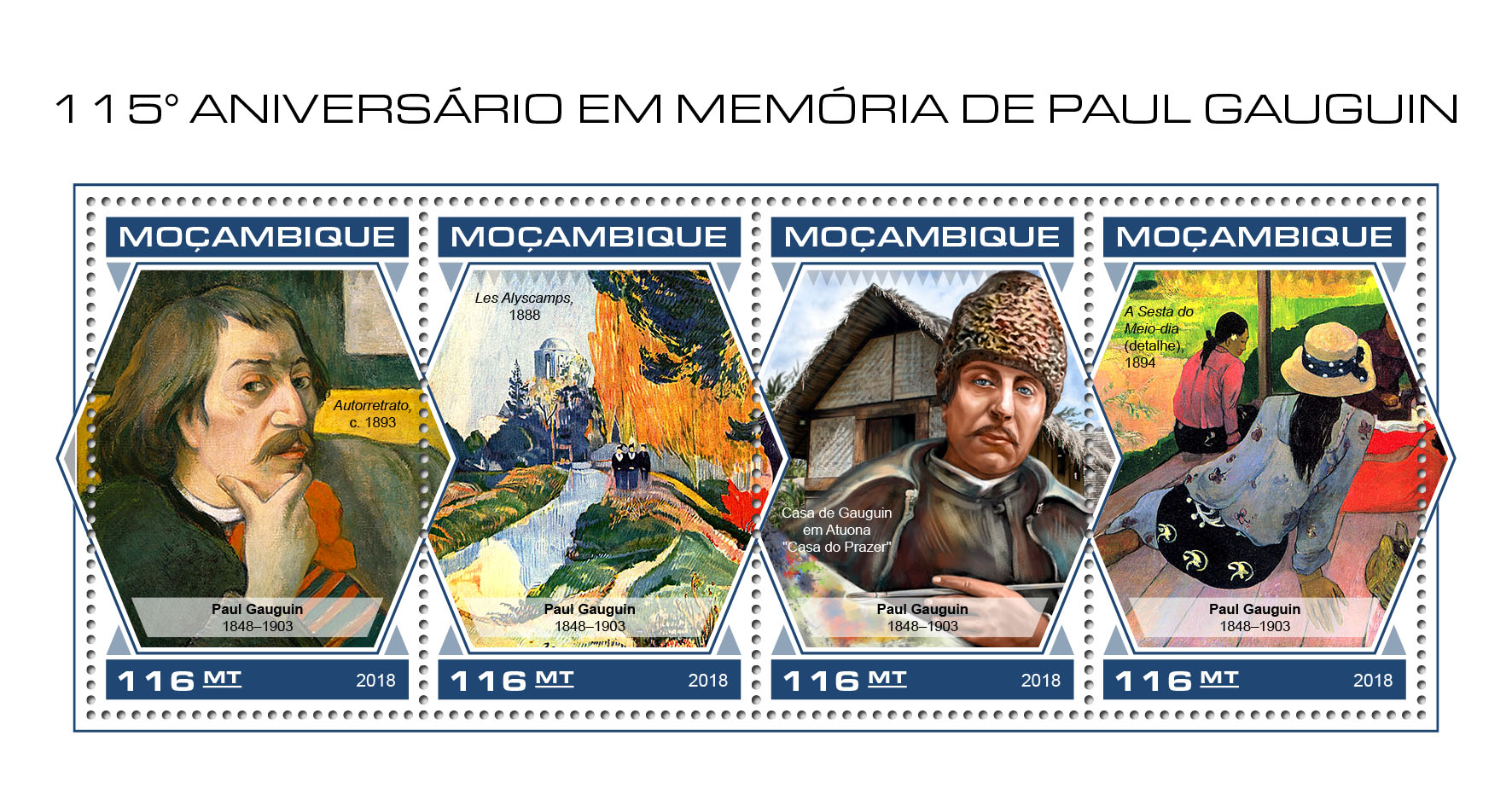Paul Gauguin - Issue of Mozambique postage Stamps