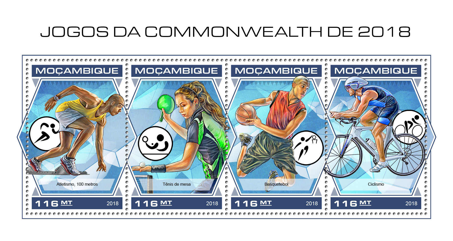 Commonwealth Games 2018 - Issue of Mozambique postage Stamps