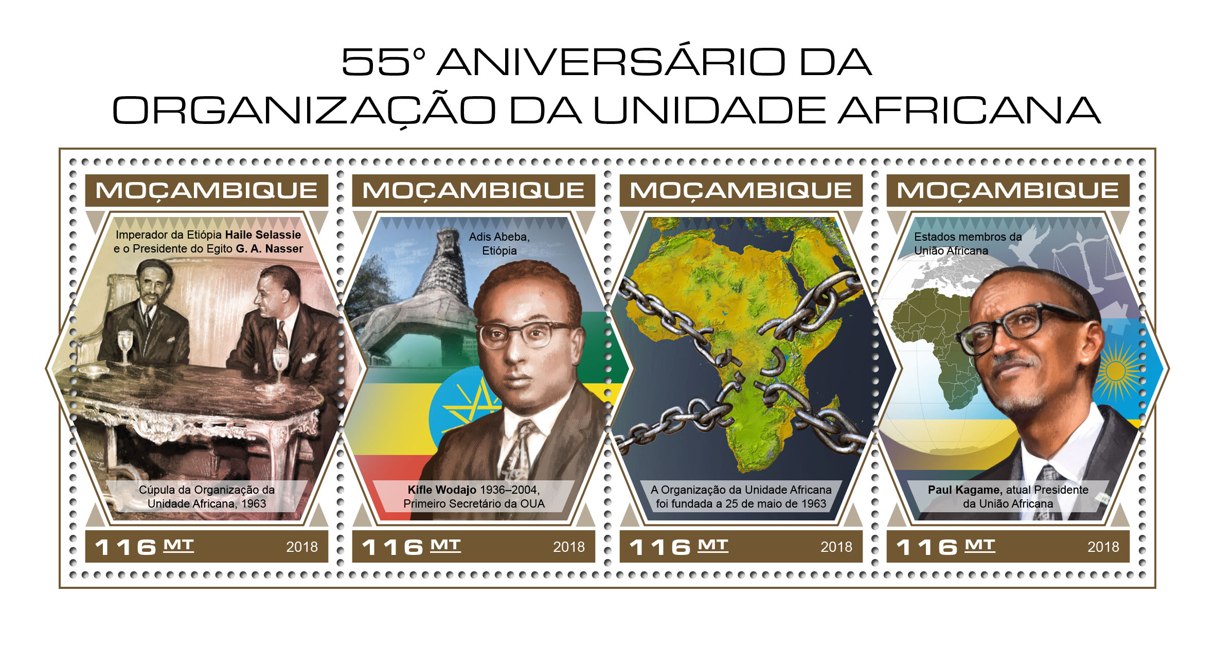 Organization of African Unity - Issue of Mozambique postage Stamps