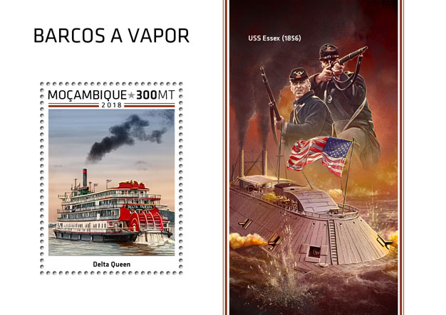 Steam boats - Issue of Mozambique postage Stamps
