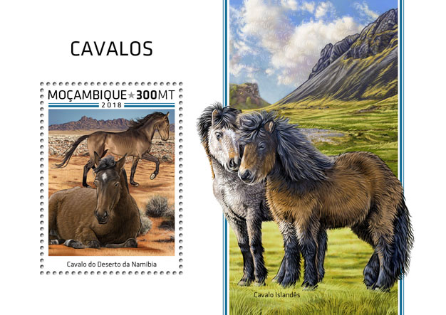 Horses - Issue of Mozambique postage Stamps