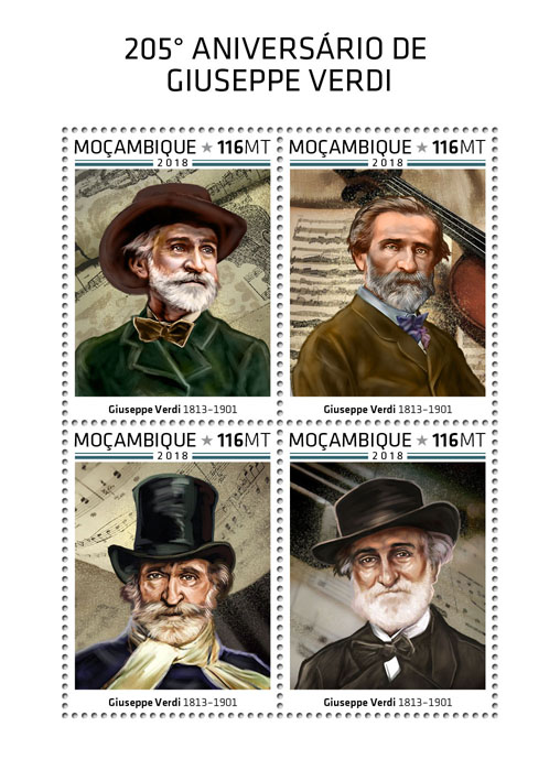 Giuseppe Verdi - Issue of Mozambique postage Stamps