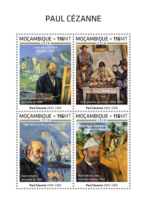 Paul Cezanne - Issue of Mozambique postage Stamps