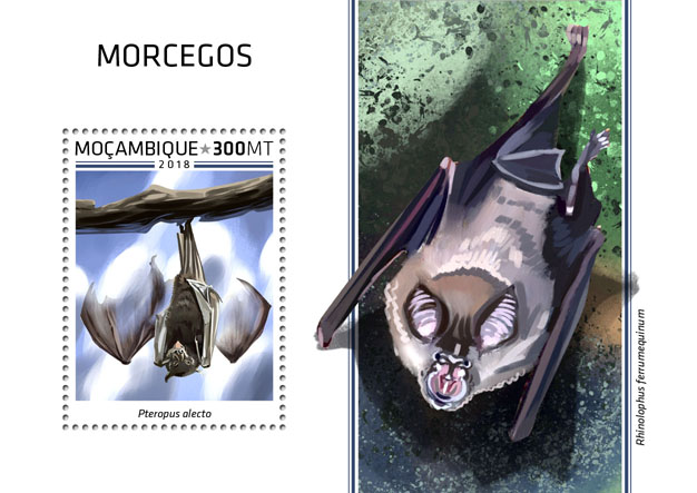 Bats - Issue of Mozambique postage Stamps