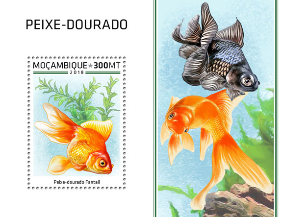 Goldfish - Issue of Mozambique postage Stamps