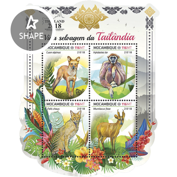 Wildlife of Thailand - Issue of Mozambique postage Stamps