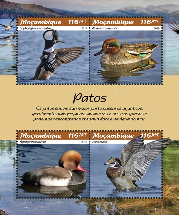 Ducks - Issue of Mozambique postage Stamps
