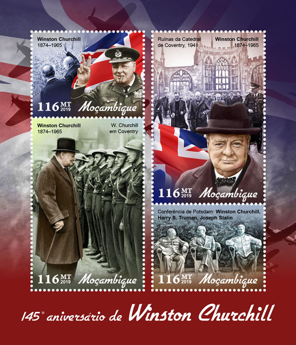 Winston Churchill - Issue of Mozambique postage Stamps