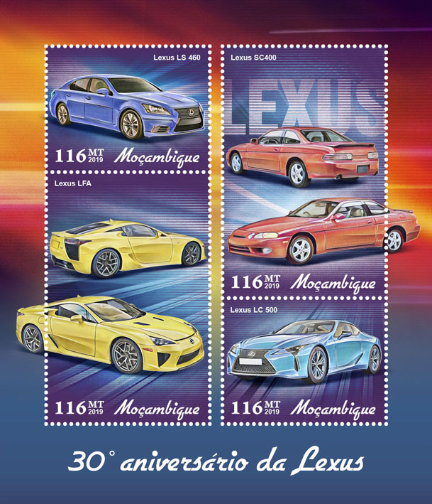 Lexus - Issue of Mozambique postage Stamps