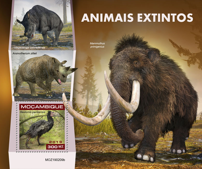 Extinct species - Issue of Mozambique postage Stamps