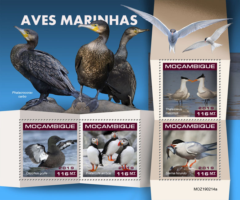 Seabirds - Issue of Mozambique postage Stamps