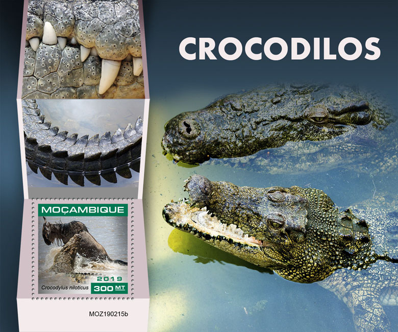 Crocodiles - Issue of Mozambique postage Stamps