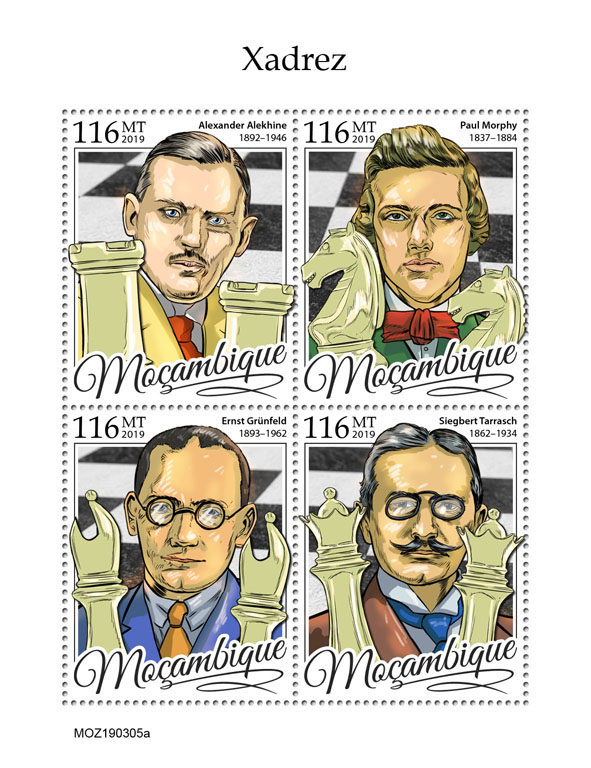 Chess - Issue of Mozambique postage Stamps