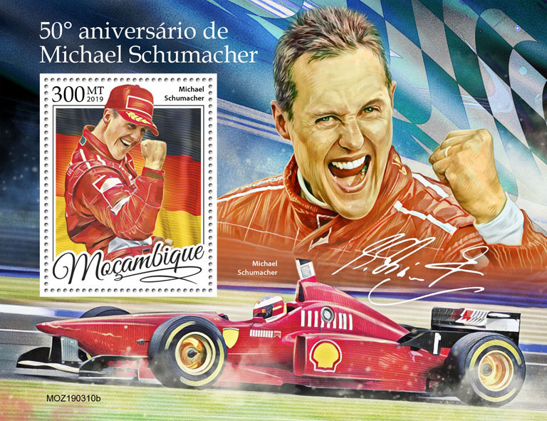 Michael Schumacher - Issue of Mozambique postage Stamps