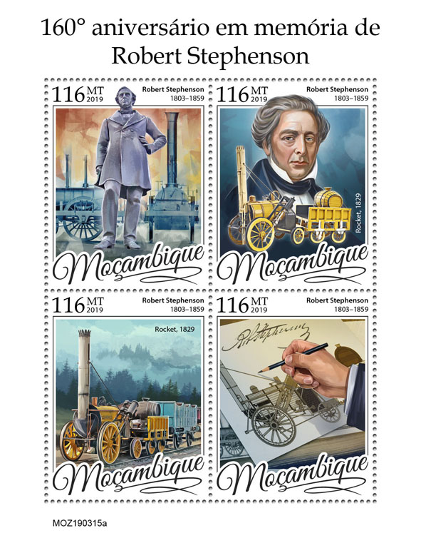 Robert Stephenson - Issue of Mozambique postage Stamps