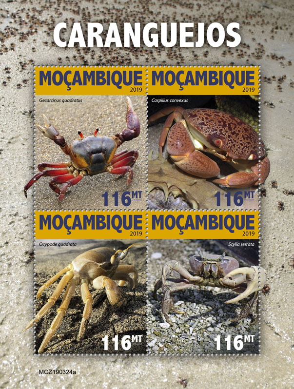 Crabs - Issue of Mozambique postage Stamps