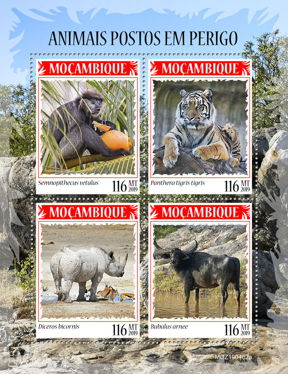 Endangered species - Issue of Mozambique postage Stamps