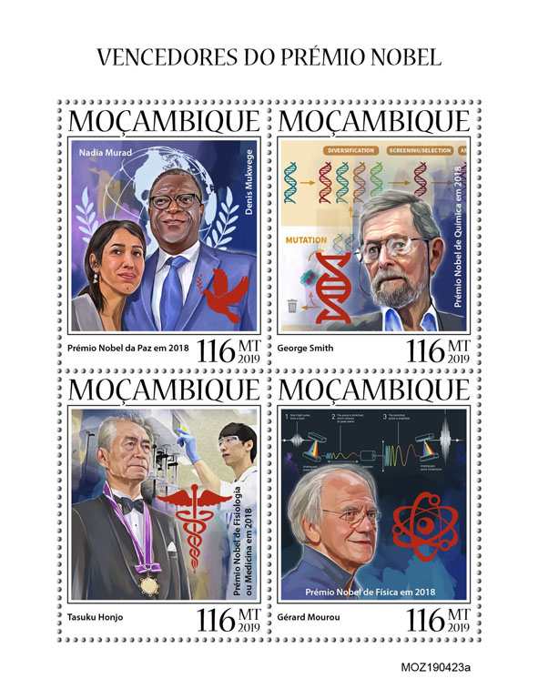 Nobel Prize winners - Issue of Mozambique postage Stamps