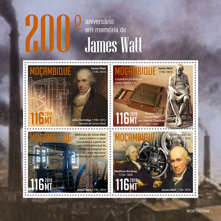 James Watt - Issue of Mozambique postage Stamps