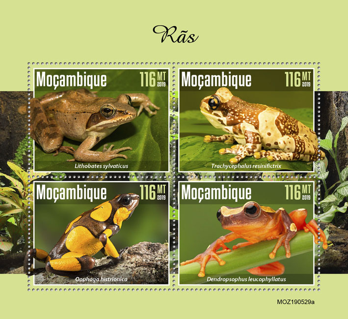 Frogs - Issue of Mozambique postage Stamps